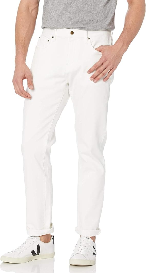 Regular Fit Men White Lycra Blend Trousers
